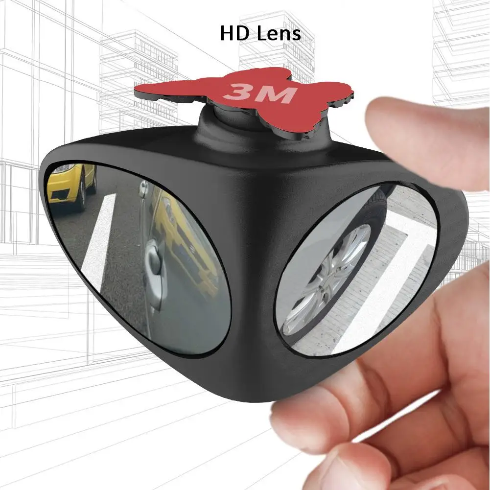 

Rearview Mirror Paste Retrofit Blind Spot Double Mirror Visible Front Wheel Blind Zone Mirror