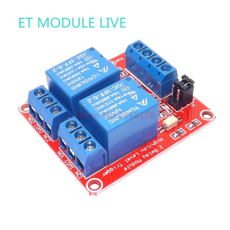 

12V 2 Channel 4 Road Relay Module with Optocoupler Isolation Supports High and Low Trigger