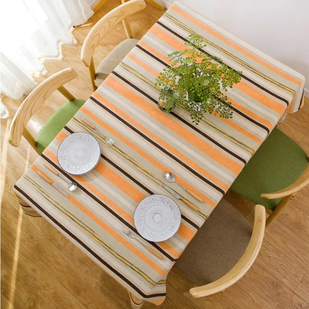 Meijuner скатерть в скандинавском стиле, простая современная полосатая скатерть для стола, художественная скатерть для гостиной, журнальный столик для отеля, вечерние скатерти - Цвет: orange