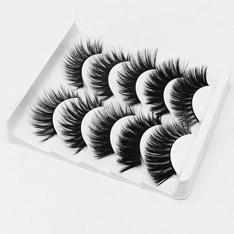 3D Mink Lashes False Eyelashes Natural Makeup Eyelash Extension Long Cross Soft Fake Eye Lashes Handmade Mix Nagarak Russian Hot (4)