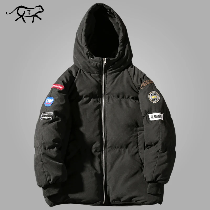 Skup Kurtka zimowa mężczyźni moda ciepły płaszcz bawełny ocieplana odzież wierzchnia płaszcze męskie kurtki marka kołnierz z kapturem odzież obcisła grube parki M 5XL