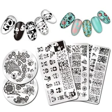 BORN PRETTY Nail Stamping Plate Animal Plant Cute Cat Flower Design Nail Art Stamp Template Stencil Nail Image Plate