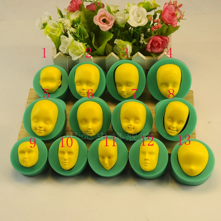 

Human face Silicone soap chocolate Mould Fondant cake Decorating Tool Baking cupcake toppers patisserie accessories