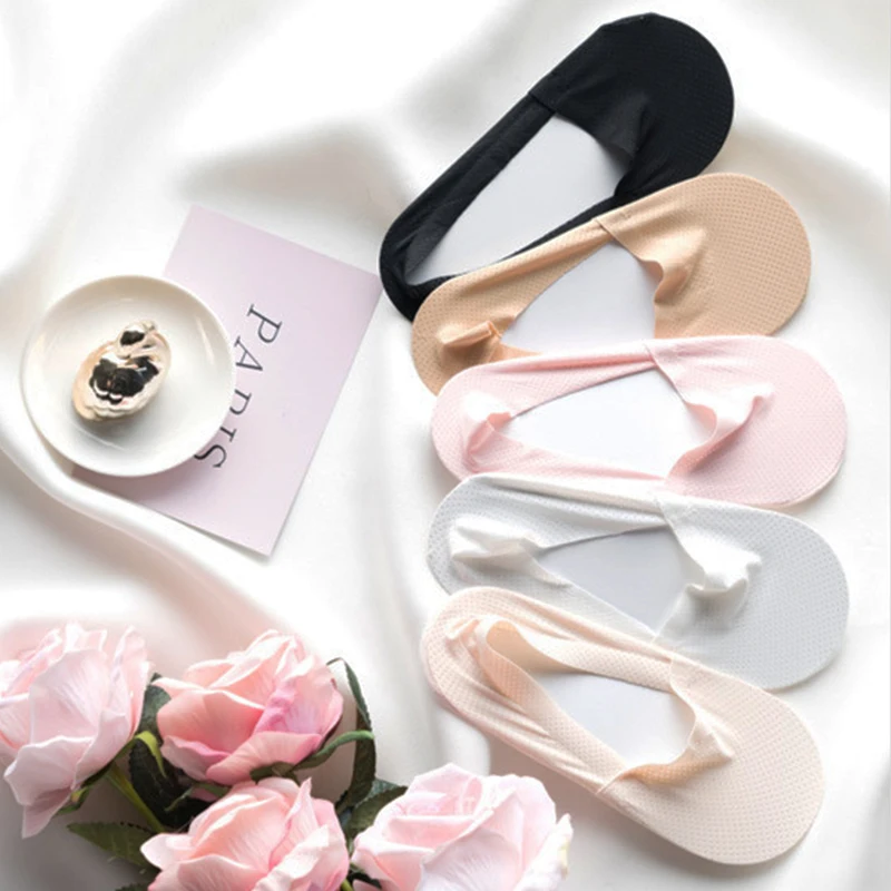 

Sale 1 Pair Ice Silk Antiskid Low Cut Boat Socks Invisible Ankle Socks Comfy Female Summer Elastic Short Hosiery Women Socks
