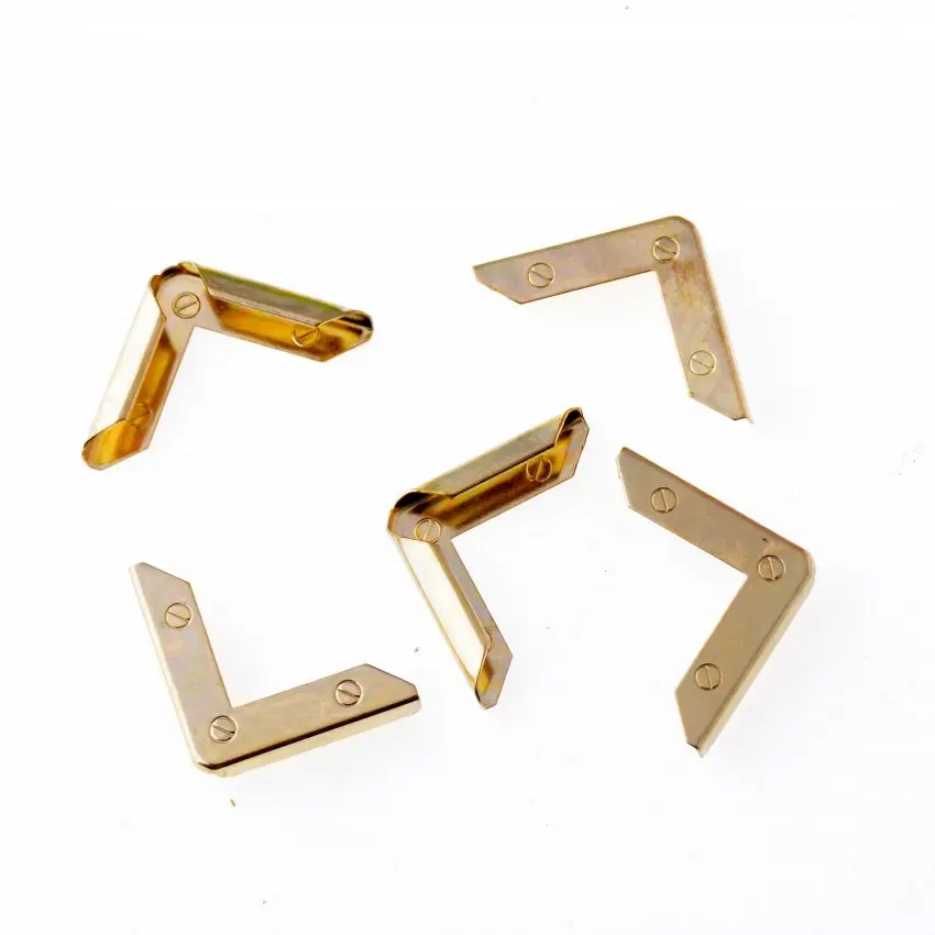 25pcs Gold Plated Metal Book Corner Albums Menus Folders Corner