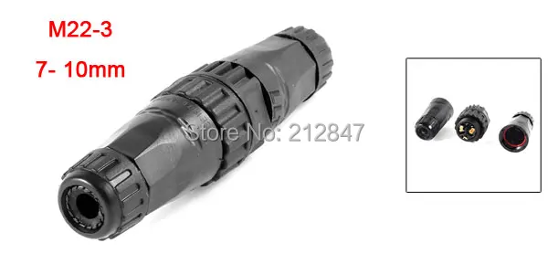 M22-3 IP67 IP68 3 Terminal Waterproof Connector Cable Plug Socket Connect Butt-Type