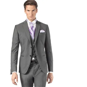 

men's suits (Jacket+Pants+Vest) Men Business suit Notch Lapel Two buttons Tuxedo Slim Fit Formal Suits Bridegroom Wedding Suits