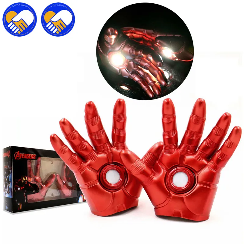 

2019 Movies Avengers Endgame War Iron Man LED Gloves 1 Pairs Cosplay Prop PVC Collectible Model Toys Infinity war Figure gifts