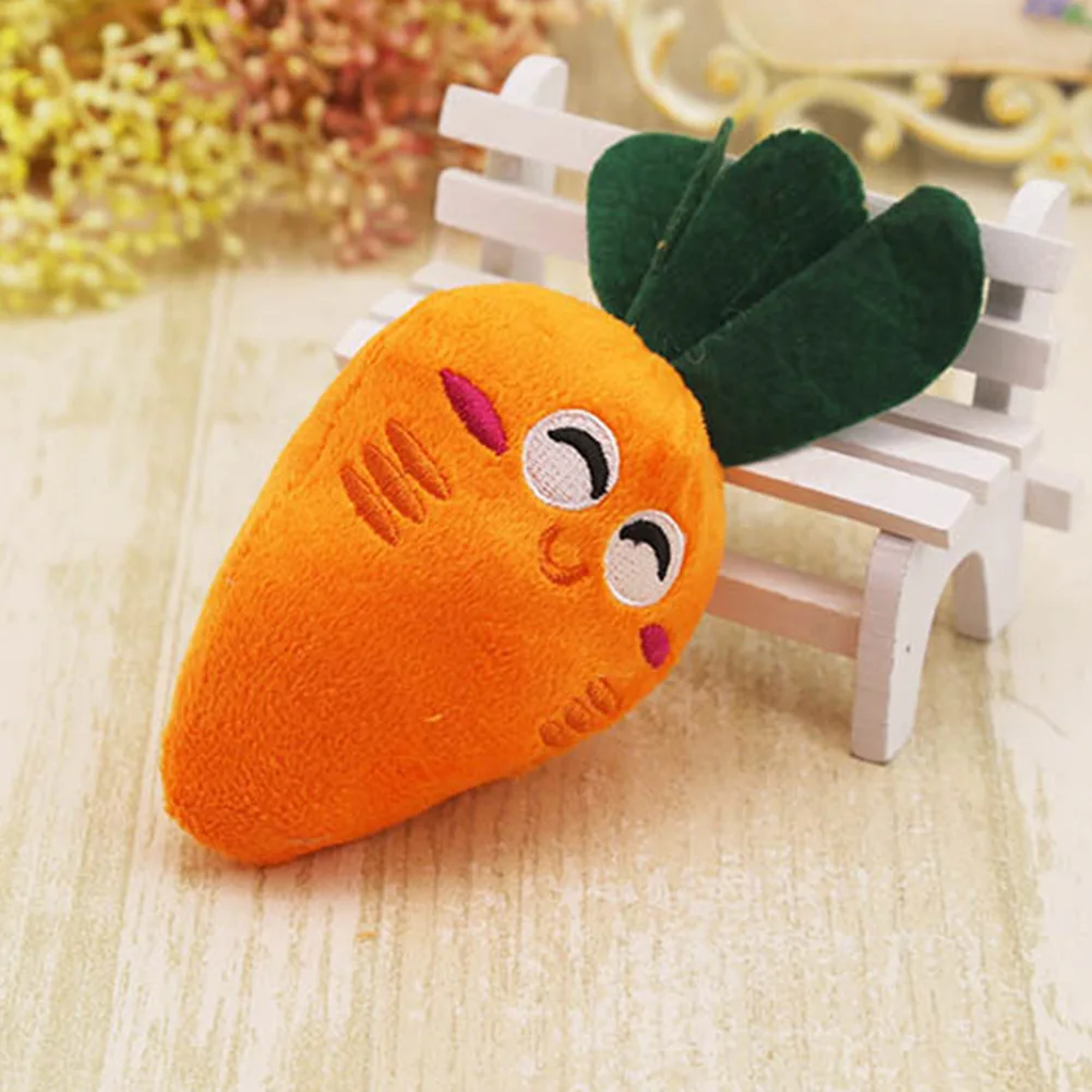 

Cute Puppy Pet Supplies Carrot Plush Chew Squeaker Sound Squeaky Dog Toys