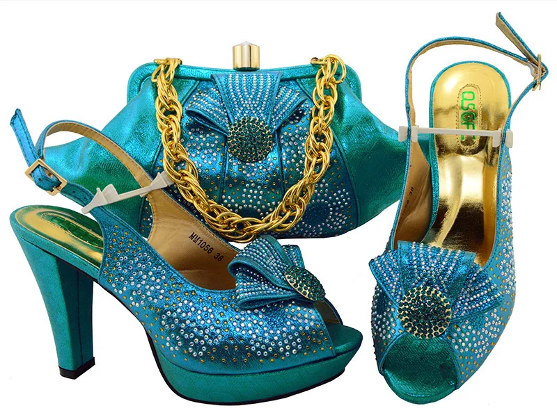 

SB8084-1 Turquoise blue shoes matching clutches bag for african aso ebi party with free shipping italian shoes bag set matching