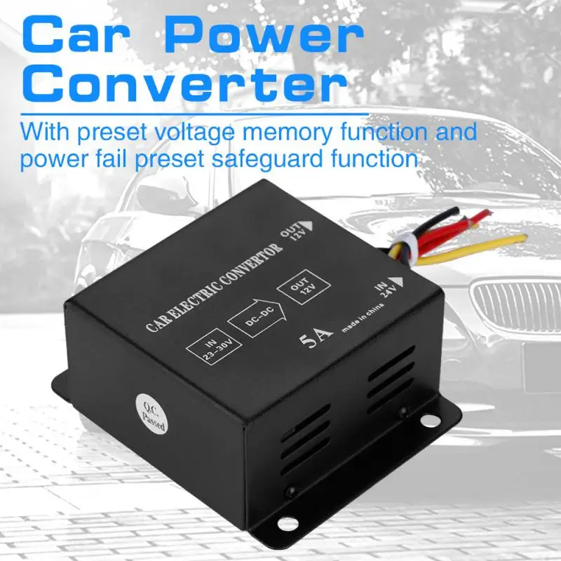 

Car Truck DC 24V to 12V Power Converter Electric Inverter Voltage Reducer Step-down Transformer Car Styling