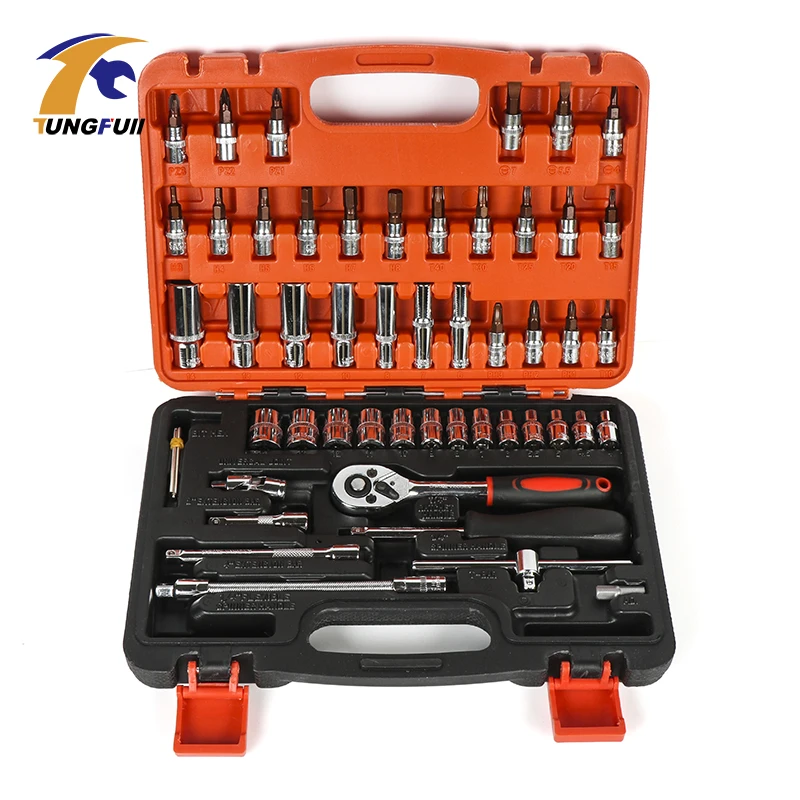 

Promotion! 53pcs Spanner Socket Set 1/4" Car Repair Tool Ratchet Wrench Set Cr-v Hand tools Combination Bit Set Tool Kit