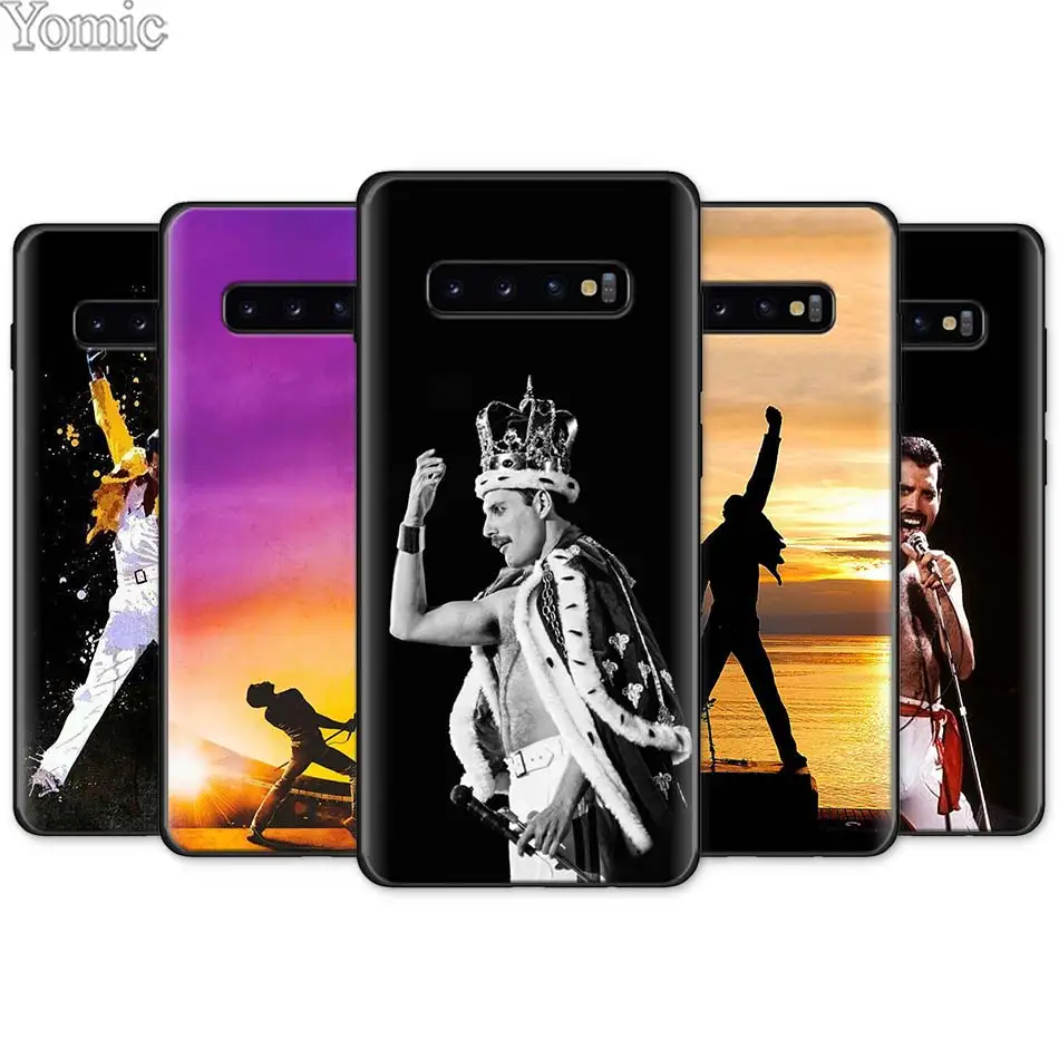 

Freddie Mercury Queen Black Silicone Case for Samsung Galaxy S10e S10 S8 S9 Plus S7 Note 8 9 A40 A50 A70 TPU Soft Phone Cover
