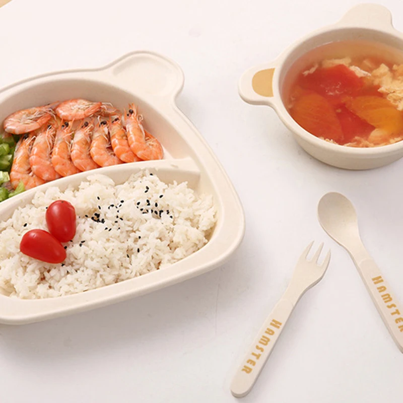 5pcs/set Baby Cartoon Tableware Set Bamboo Fiber Material Children Dinner Plate+ Bowl +Cup+ Spoon +Fork Kids Tableware Set 5pcs/set Baby Cartoon Tableware Set Bamboo Fiber Material Children Dinner Plate+ Bowl +Cup+ Spoon +Fork Kids Tableware Set