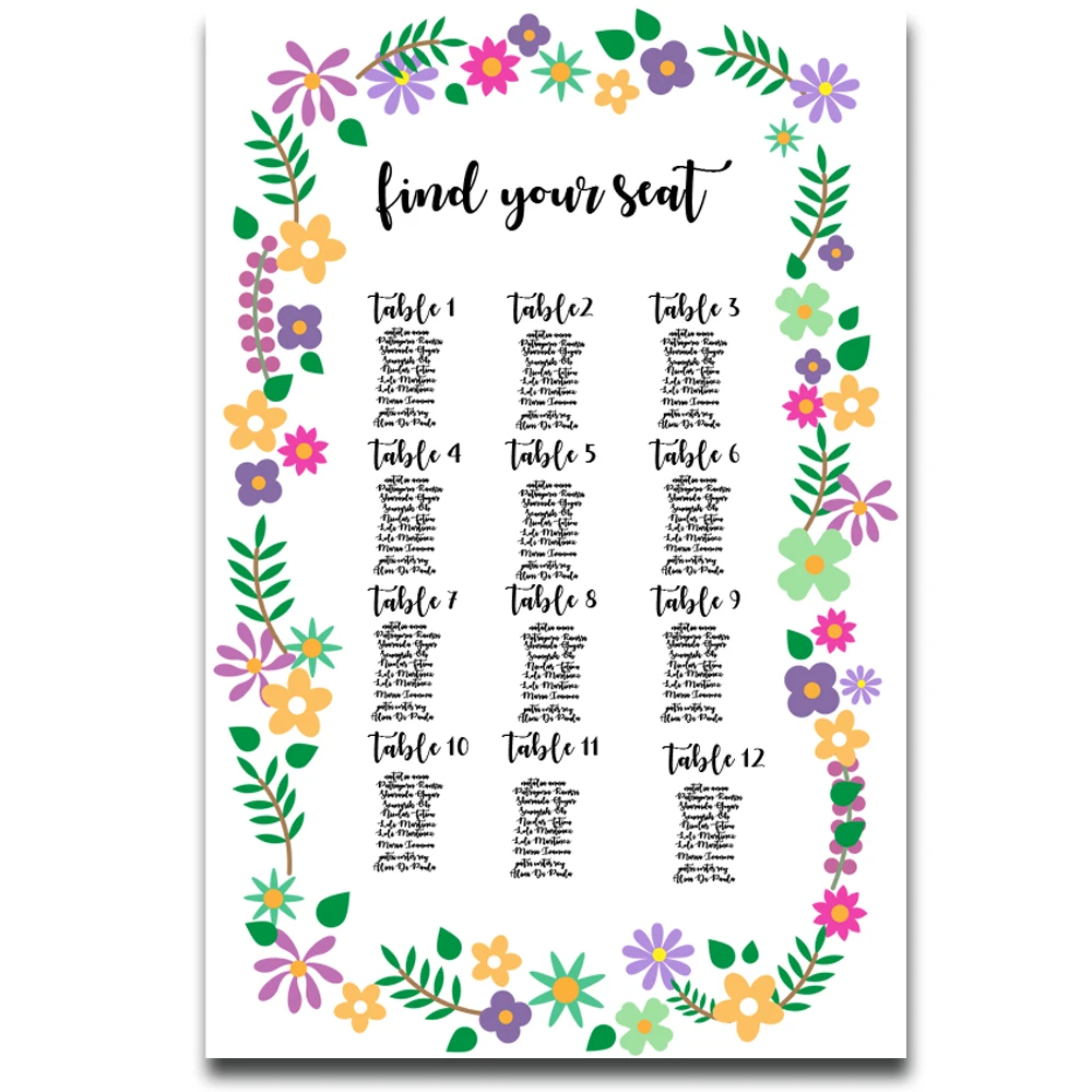 Where To Print Seating Chart