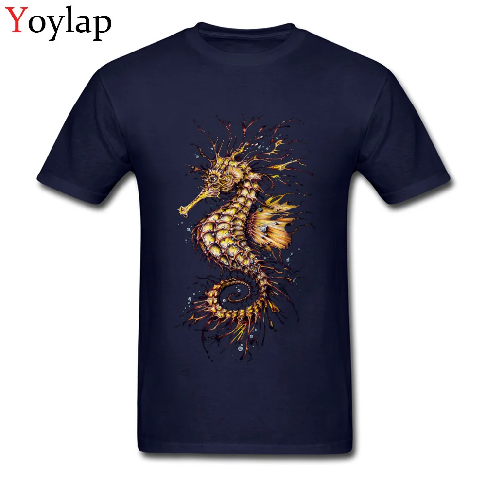 100% Cotton Tops Tees SEAHORSE for Boys Printed T Shirt Summer 2017 Fashion Round Neck Short Sleeve Tee-Shirt Top Quality navy
