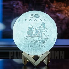 Новая Прямая поставка 3D печать настраиваемая луна лампа для Луны Земля как 50-летие подарки ночник и луна свет