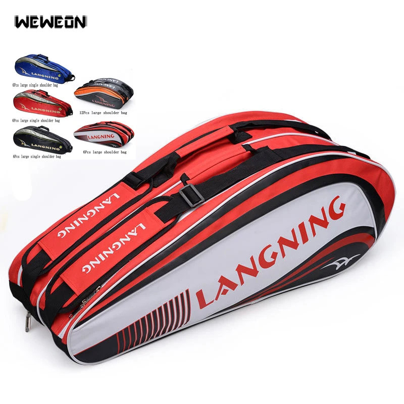 

Tennis Racket Bag 3-12Pcs Badminton Racket Sports Shoulder Bag Racquet Sport Bags 3 Models With Double Main Bag Sac de raquette