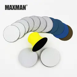 MAXMAN 3 дюйм(ов) мягкий/жесткий Флокирование наждачная бумага ручной шлифовки поддон ручной полировки подушки + 11 шт. наждачная бумага