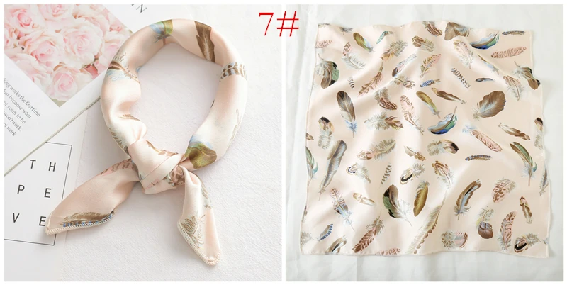 Модный принт квадратный шелковый шарф для женщин Малый размеры тощий мешок tie band ленты средства ухода за кожей Шеи головной платок атласные