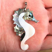 Натуральные ювелирные изделия Абалон ракушка мультфильм гиппокамп бисера для женщин мужчин кулон 1 шт