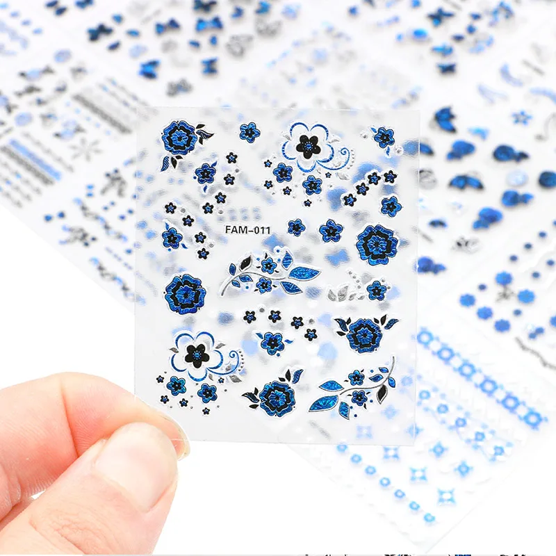 30Sheets/Lot Nail Sticker 6.3*5cm Blue&silver Butterfly Pattern 3D Nail Art Decal Sticker For Nail Decoration Nail Manicure 30Sheets/Lot Nail Sticker 6.3*5cm Blue&silver Butterfly Pattern 3D Nail Art Decal Sticker For Nail Decoration Nail Manicure