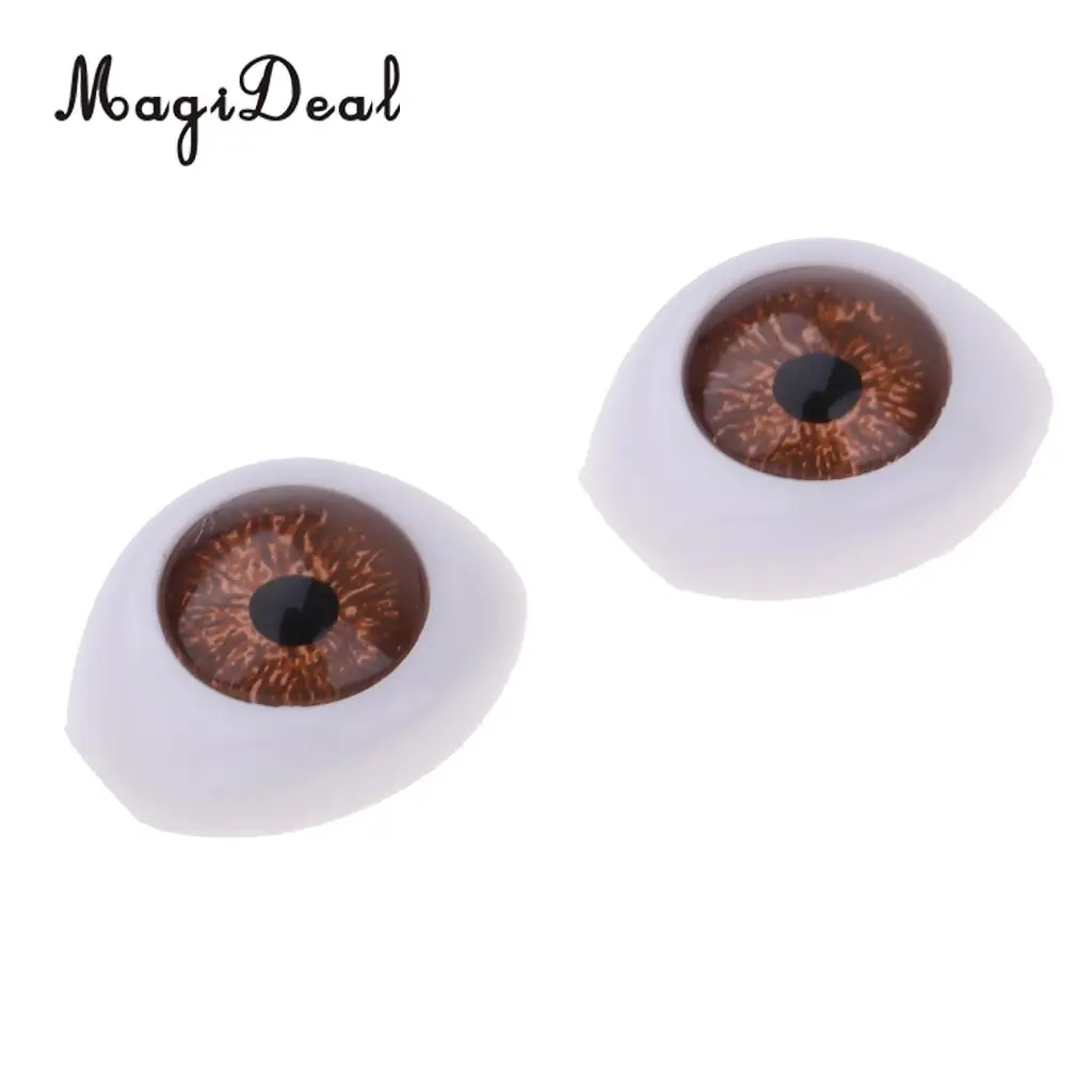 1/4 BJD DIY Custom Use - Safety Acrylic Eyes 14mm Eyeballs Brown Iris for Kurhn Dollfie MSD Doll Making Supplies