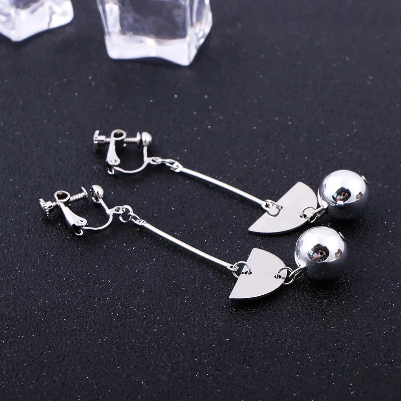 2017 модные круглые серьги-клипсы без прокола с винтовым зажимом для ушей в стиле