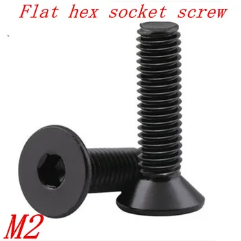

50pcs DIN7991 m2*3/4/5/6/8/10/12/16/20 10.9 black inox Hex socket flat countersunk head cap toy screw