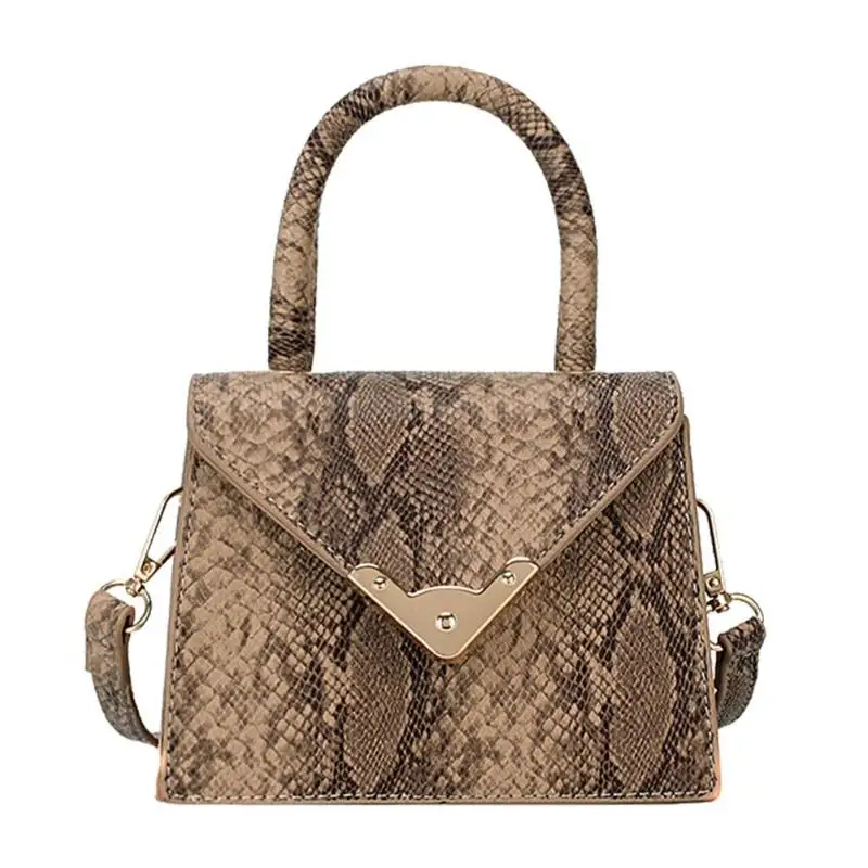 

Geometric Trapezoid Shaped Shoulder Bag Small Messenger Handbags Women Snake Print Flap PU Leather Crossbody Bags Bolsas Mujer