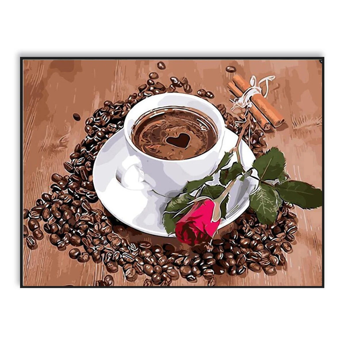 

Coffee Rose DIY Painting By Numbers Kits Acrylic Paint On Canvas Unique Gift For Home Decor Coffee Wall Art Cuadros SZH-478
