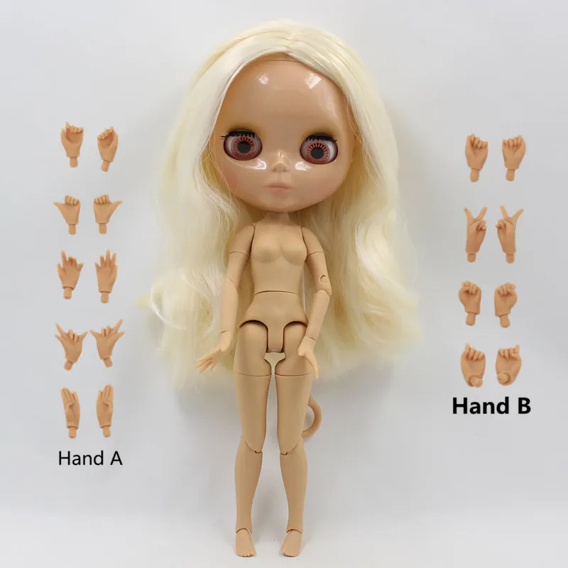 Фабрика blyth кукла 230BL340 шарнир тела загар кожи крем Белый Блонд Волосы bjd 30 см 1/6 - Цвет: doll with hand AB