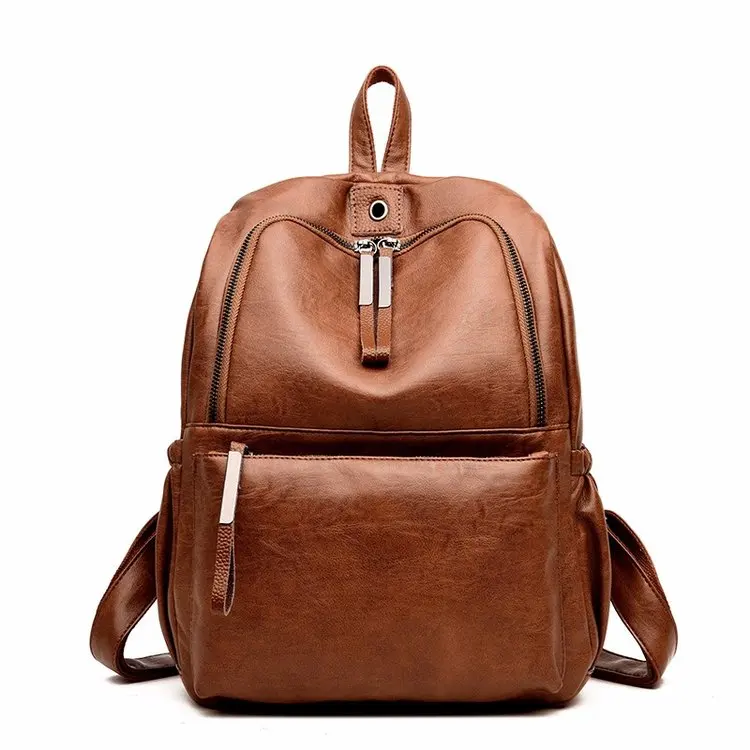 

Women Backpack Vintage Leather Drawstring School Bag Black Rucksack Brand Shoulder Bags For Teenage Girls Female Backpacks