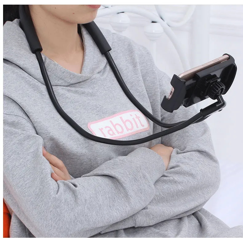 

Lazy hanging Neck Phone Stand Mobile Phone Holder Necklace Bracket 360 Degree Turning Smartphone Holder for Xiaomi Huawei Iphone