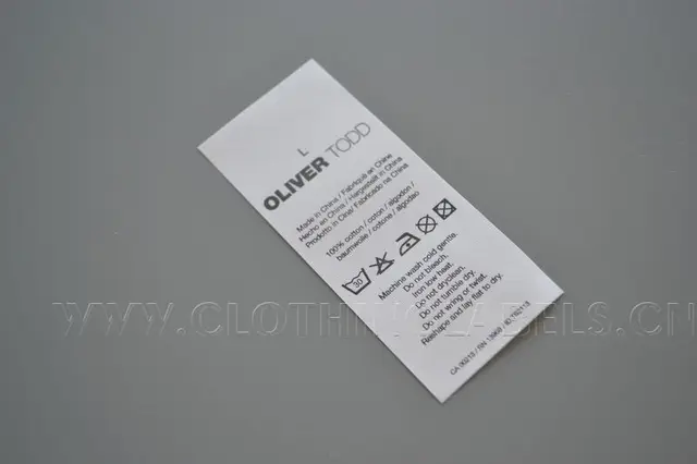 printed label care label