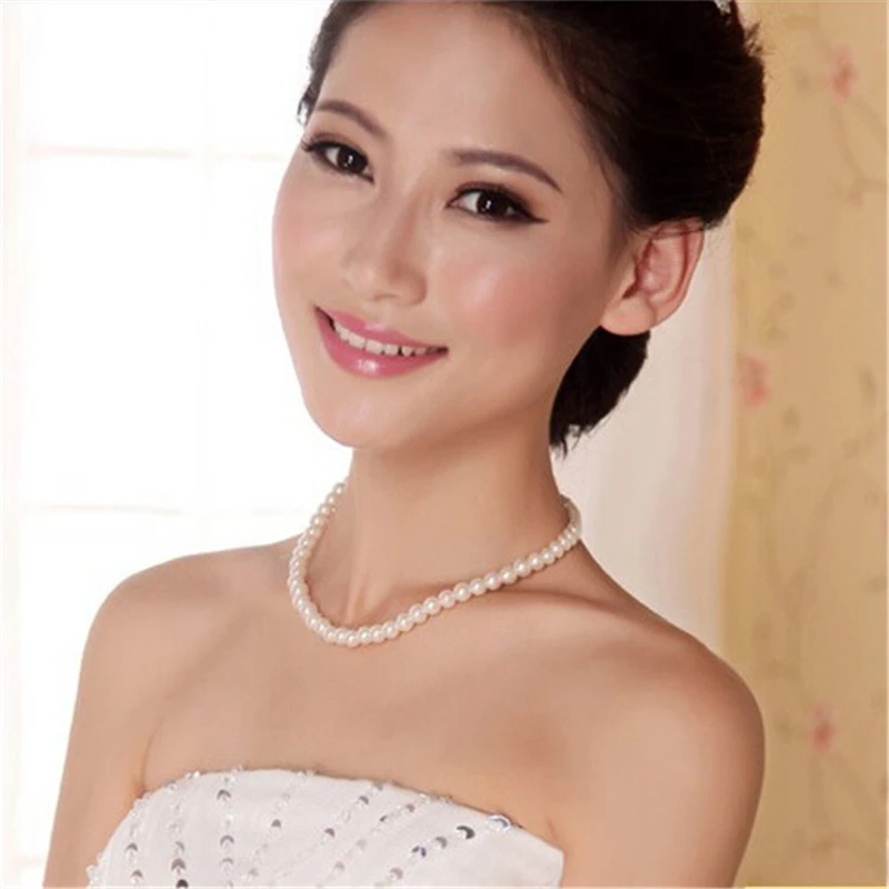 Hot Ornament Bride Makeup Imitation Pearl Necklace Chainbone Chain for women CHOCKER necklace | Украшения и аксессуары
