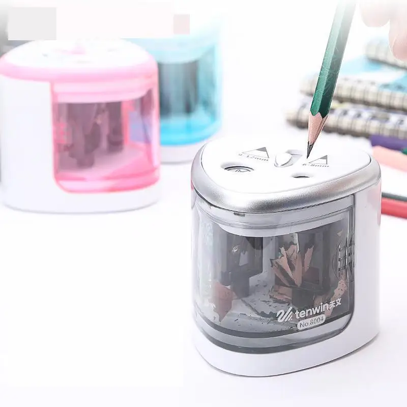 

Automatic Electric 2 Holes Pen Cutter Pencil Sharpener Child Safety Pencil Knife Stationery Desktop Office School Supplies