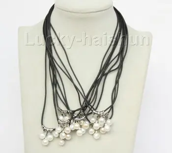 

FREE shipping> >>>wholesale 10piece 8mm round white pearls pendant necklace 17" j10141