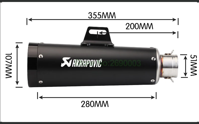 Универсальный 51 мм мотоцикл Akrapovic глушитель мотоцикл глушитель Escape подходит для NI* JA400 NINJIA250 ZX6R3