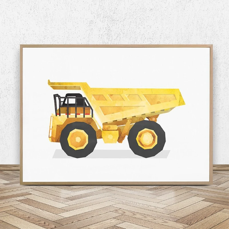 Dump Truck Painting Toddler Boy Room Decor