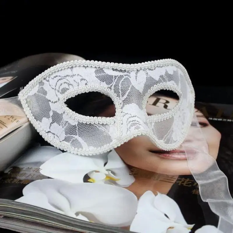 Новинка, женские вечерние, сексуальные, кружевная маска на глаза, венецианская, маскарадная, на Хэллоуин, кружевная маска для вечерние, на выпускной, Марди Гра, горячая Карнавальная маска - Цвет: Белый