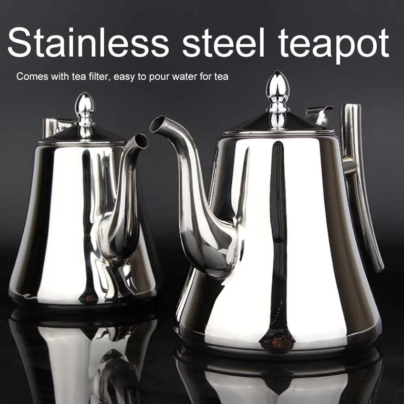 

Coffee Tea Pot Teapot Stainless Steel Fruit Juice Home Water Heat Resistant Kitchen Restaurant Drinks Kettle Strainer