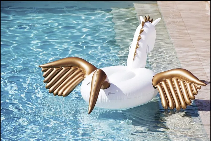 Летний Отдых 2.5 м 98in плавание кольцо бассейн Надувные Единорог Пегас Воды Плавает Поплавок Белый Единорог Воду Плоты
