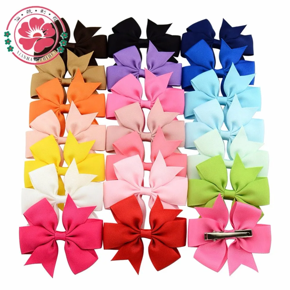 ( 20 pcs/lot) High Quality 3 inch Grosgrain Ribbon Boutique Bows With ...