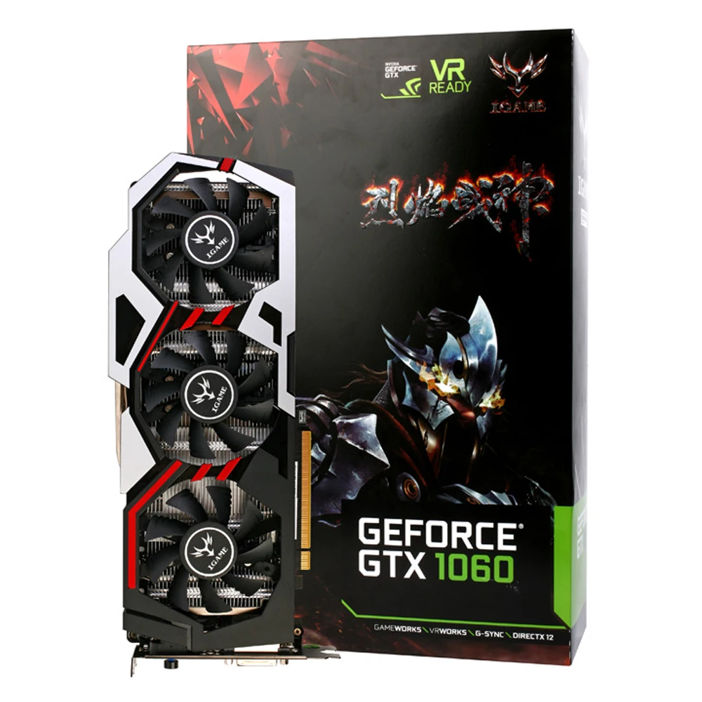 Красочные iGame 1060 u 3gd5 видео Графика карты 8008 мГц 3 ГБ 192bit GDDR5 GeForce GTX GPU для игр Bitcoin