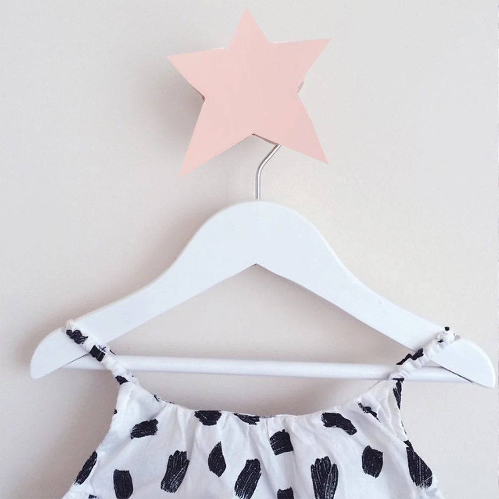 Coat Wall Hook Bedroom Clothing Hanger Home Towel Rack Organizer Sticky Decoration Kids Room Wooden Star Hat Children Diy huismerk kopen in de aanbieding