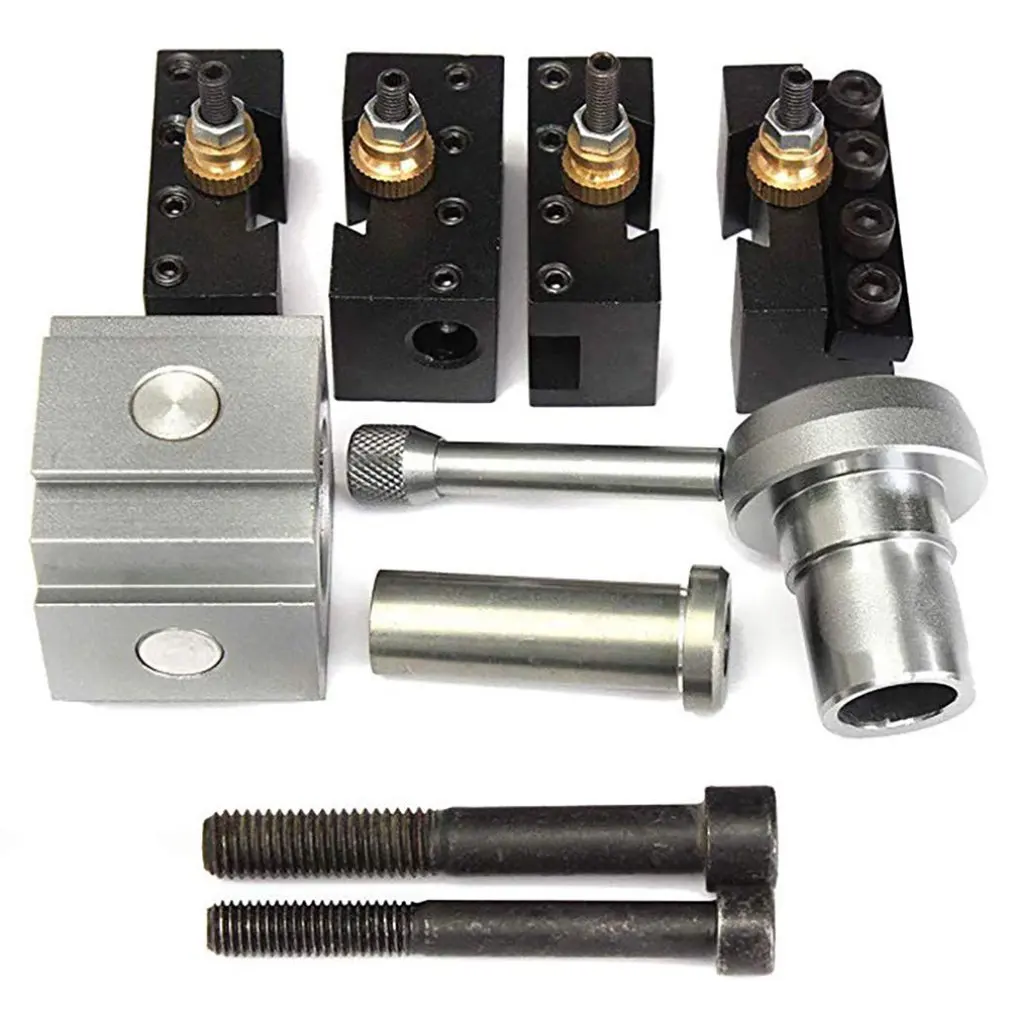 

Quick Change Tool Post Set for 7 x 10", 7 x 12",7 x 14" Table Hobby Lathes 7PCS/Set Mini Lathe Quick Change Tool Post Kit Sale