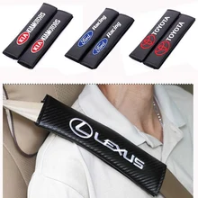 2 piece/set luxury brand design black Seat Safety Belts cover imitate carbon fabric surface Car Styling free shipping