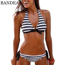 BANDEA halter swimwear 2017 sexy women bikini set push up bikini stripe biquini high neck bathing suit BANDEA halter swimwear 2017 sexy women bikini set push up bikini stripe biquini high neck bathing suit