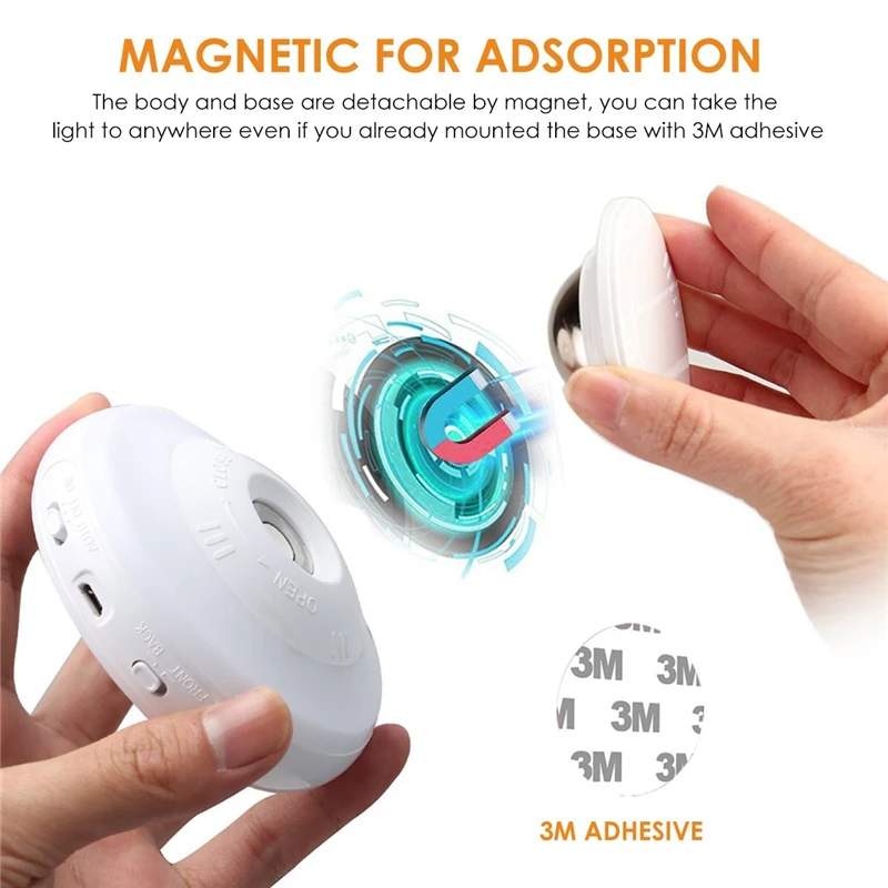  Motion Sensor light 360 Degree Rotating Rechargeable LED Night Light Security Wall lamp for Home St - 32879794857